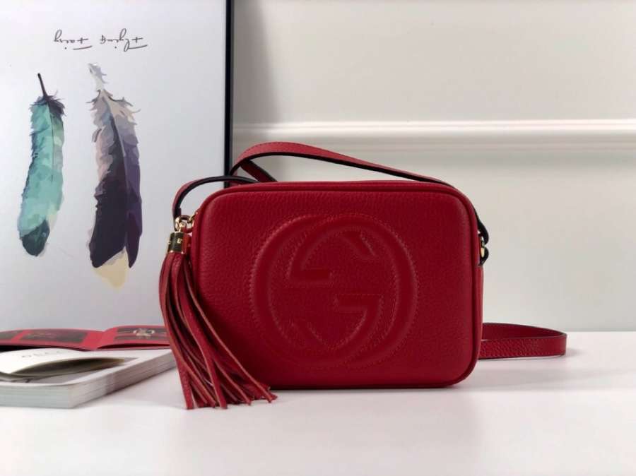 Gucci Soho small leather disco bag 308364 A7M0G 6523 red - Click Image to Close